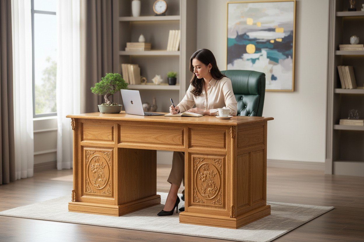 Bàn làm việc giá rẻ gỗ MDF phủ melamine chống nước