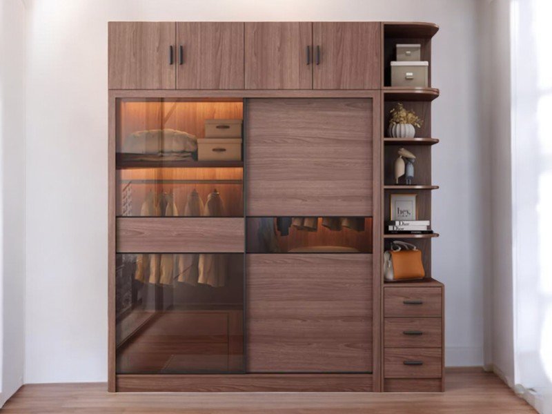 Tủ quần áo cửa lùa hiện đại 2025 thiết kế tối ưu không gian 17 Tủ quần áo cửa lùa hiện đại