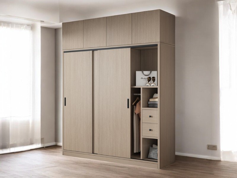 Tủ quần áo cửa lùa hiện đại 2025 thiết kế tối ưu không gian 26 Tủ quần áo tiết kiệm diện tích