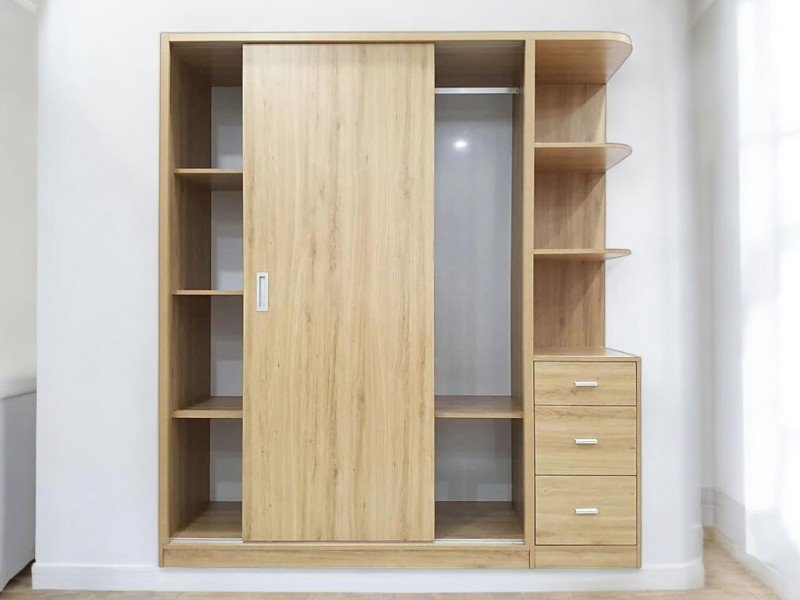 Tủ quần áo cửa lùa hiện đại 2025 thiết kế tối ưu không gian 24 Tủ cửa lùa gỗ