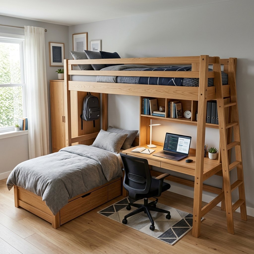 Giường tầng trẻ em đẹp bằng gỗ tự nhiên tại Nội Thất Thái Bình