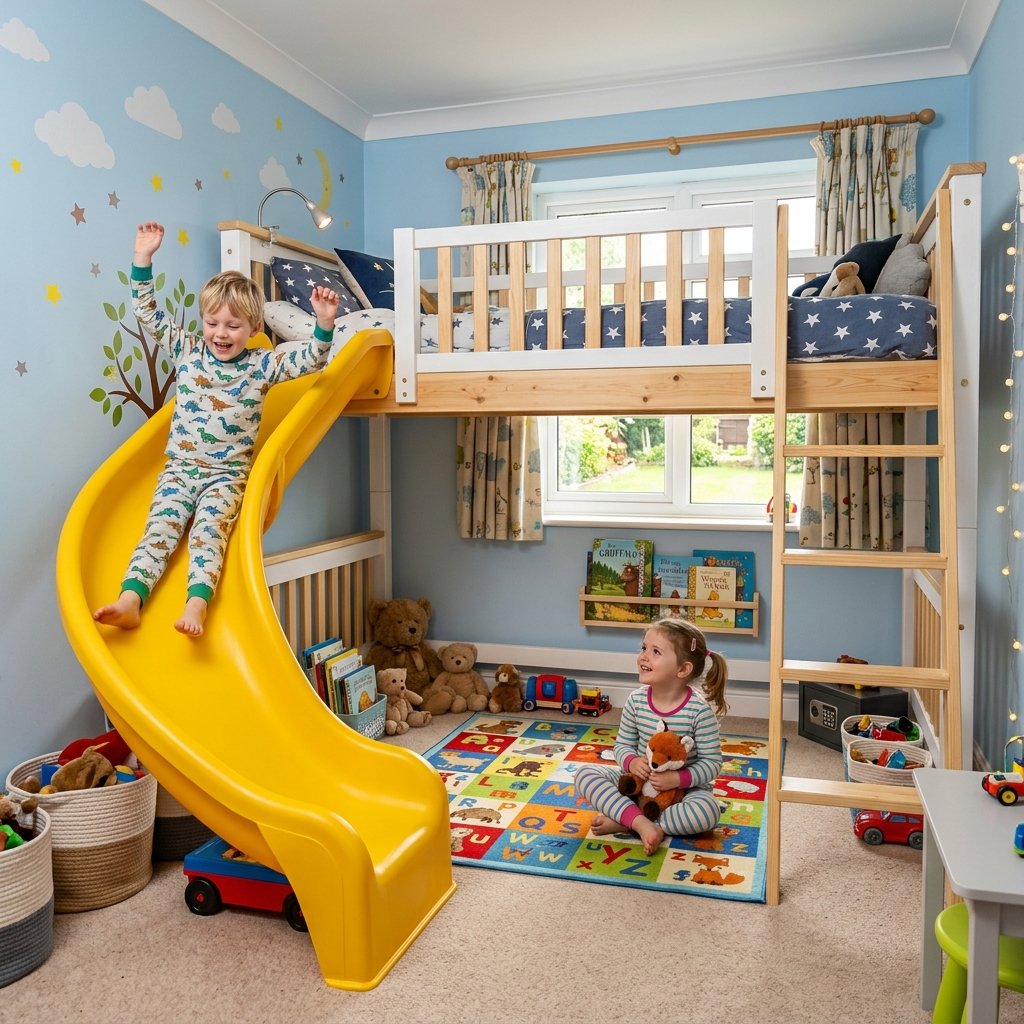 Mẫu giường tầng kết hợp bàn học tiết kiệm diện tích