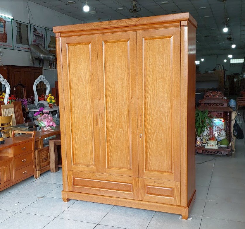 Mẫu tủ quần áo gỗ đẹp phong cách tối giản 2026