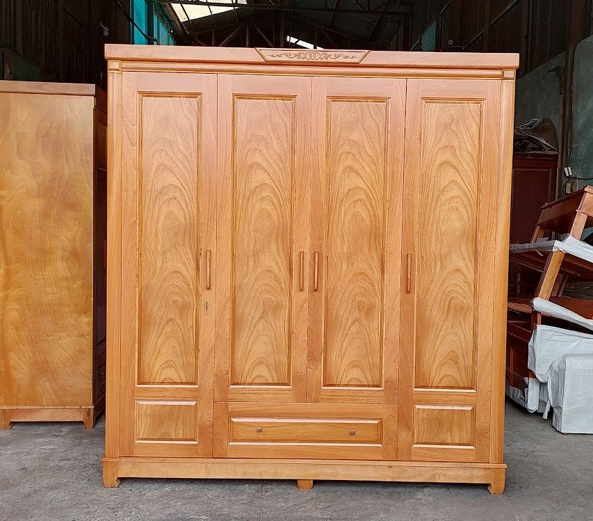 Tủ quần áo gỗ sồi 3 cánh thiết kế hiện đại