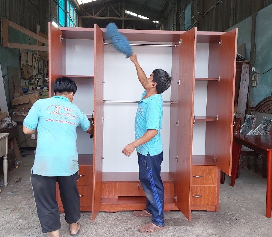 Mẫu tủ quần áo gỗ đẹp phong cách tối giản 2026