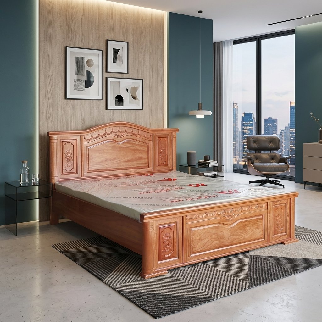 Mẫu giường ngủ gỗ đẹp tự nhiên cao cấp 2026