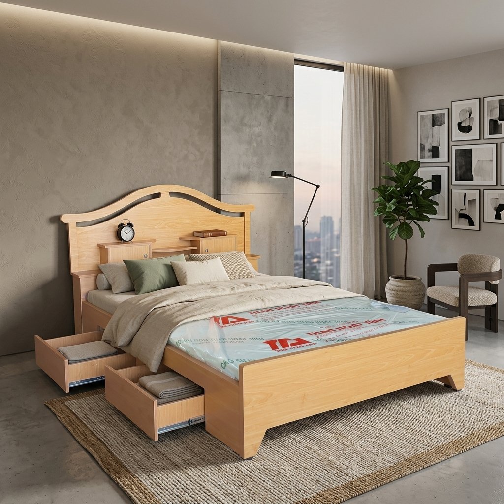 Mẫu giường ngủ gỗ đẹp tự nhiên cao cấp 2026