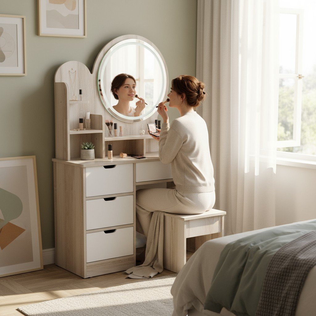 Bàn phấn thông minh đa năng với nhiều ngăn kéo tiện lợi