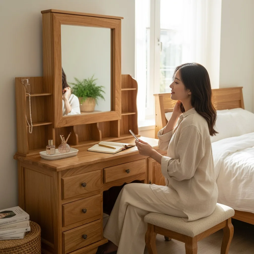 Bán Bàn Trang Điểm - Khám Phá Bộ Sưu Tập Sang Trọng Cho Phòng Ngủ Hiện Đại 22 Bàn trang điểm mini nhỏ gọn cho căn hộ chung cư