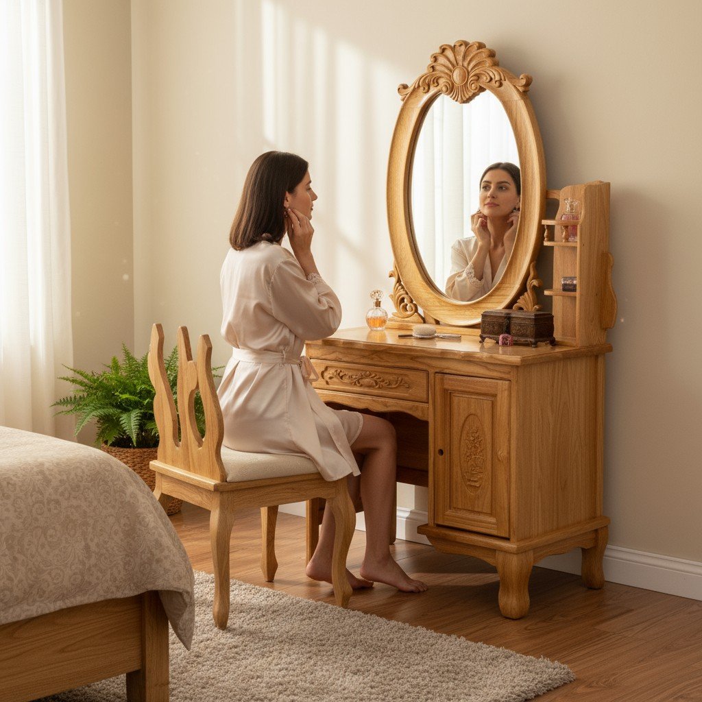 Bàn trang điểm mini nhỏ gọn cho căn hộ chung cư