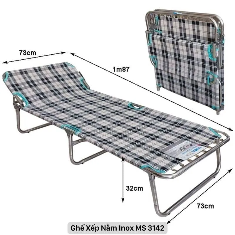 Ghế Bố Nằm Inox MS 3142 | GIAO HÀNG HỎA TỐC TPHCM