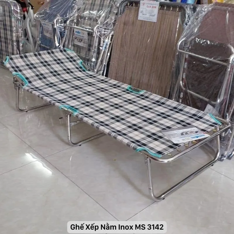Ghế Bố Nằm Inox MS 3142 | GIAO HÀNG HỎA TỐC TPHCM