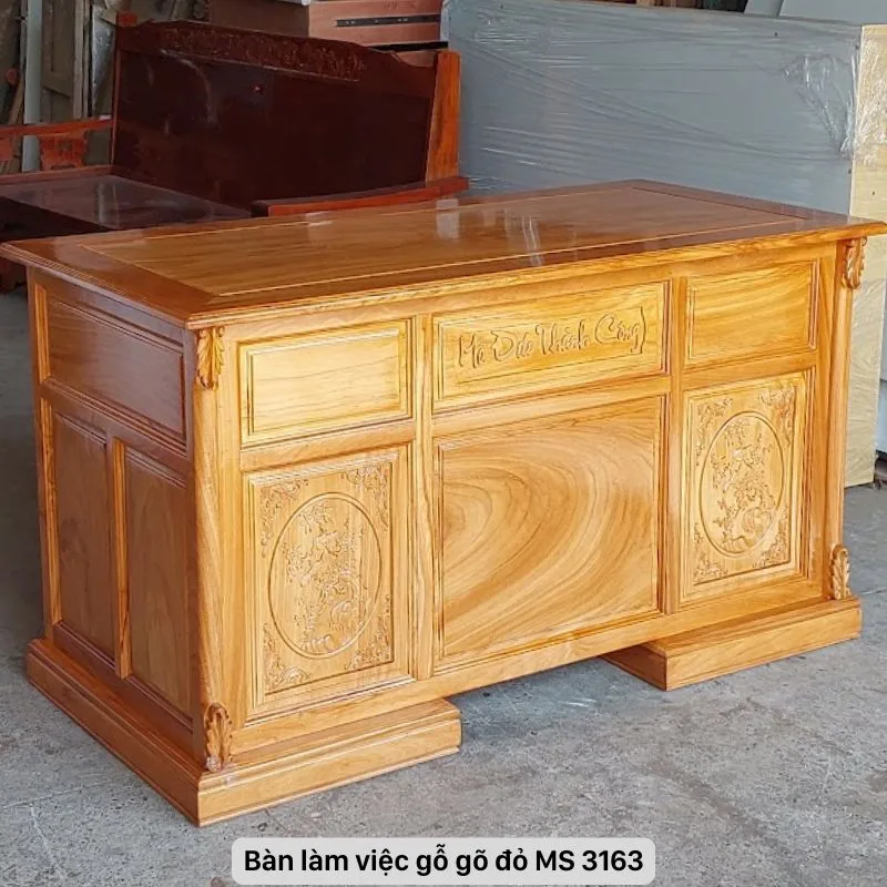Bàn làm việc gỗ gõ đỏ