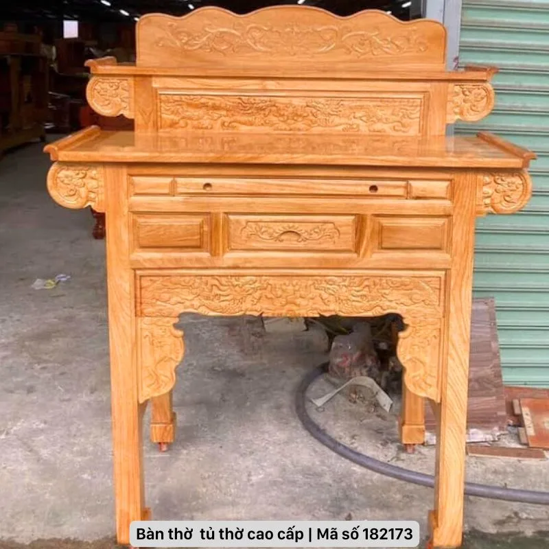 Bàn thờ 2 tầng gỗ tự nhiên, thiết kế sang trọng cho mọi nhà 5 Bàn thờ 2 tầng