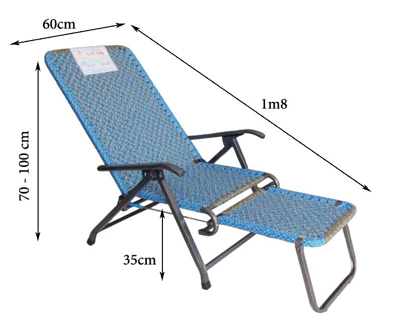 Ghế bố dây Đài Loan MS 2527 7 Kích thước ghế bố nhỏ gọn