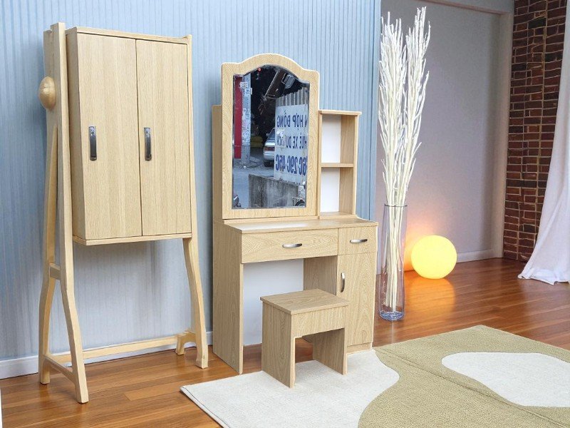 Bàn trang điểm hiện đại nhỏ gọn kèm ghế ngồi