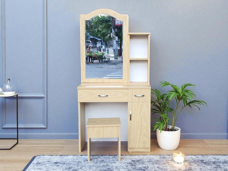 Bàn trang điểm hiện đại nhỏ gọn kèm ghế ngồi