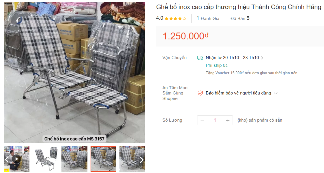 Mua Ghế Bố Xếp Gọn Đa Năng Trên Shopee 2025 Giá Rẻ 21 ghe bo 0749