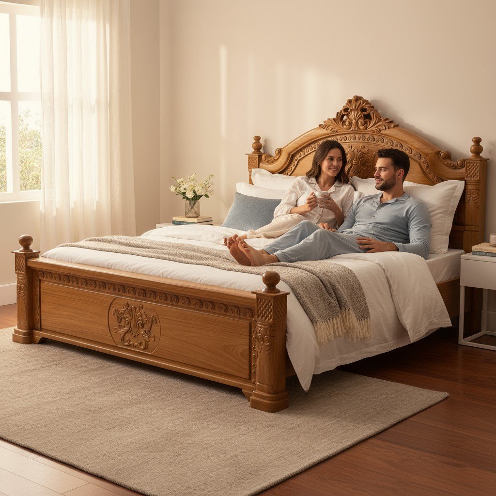 Giường ngủ hiện đại gỗ tự nhiên đẹp sang trọng cho phòng ngủ cao cấp