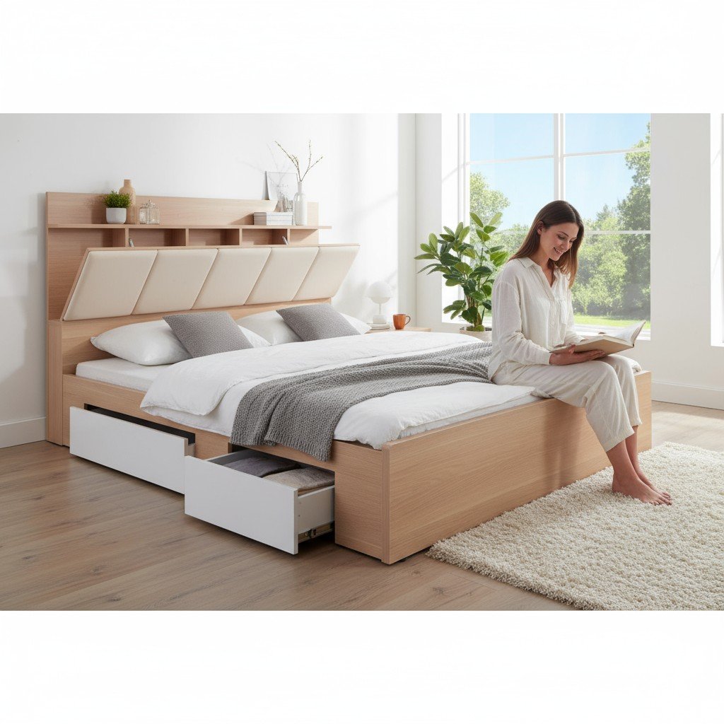 Giường ngủ thông minh nâng hạ đa năng phù hợp căn hộ chung cư