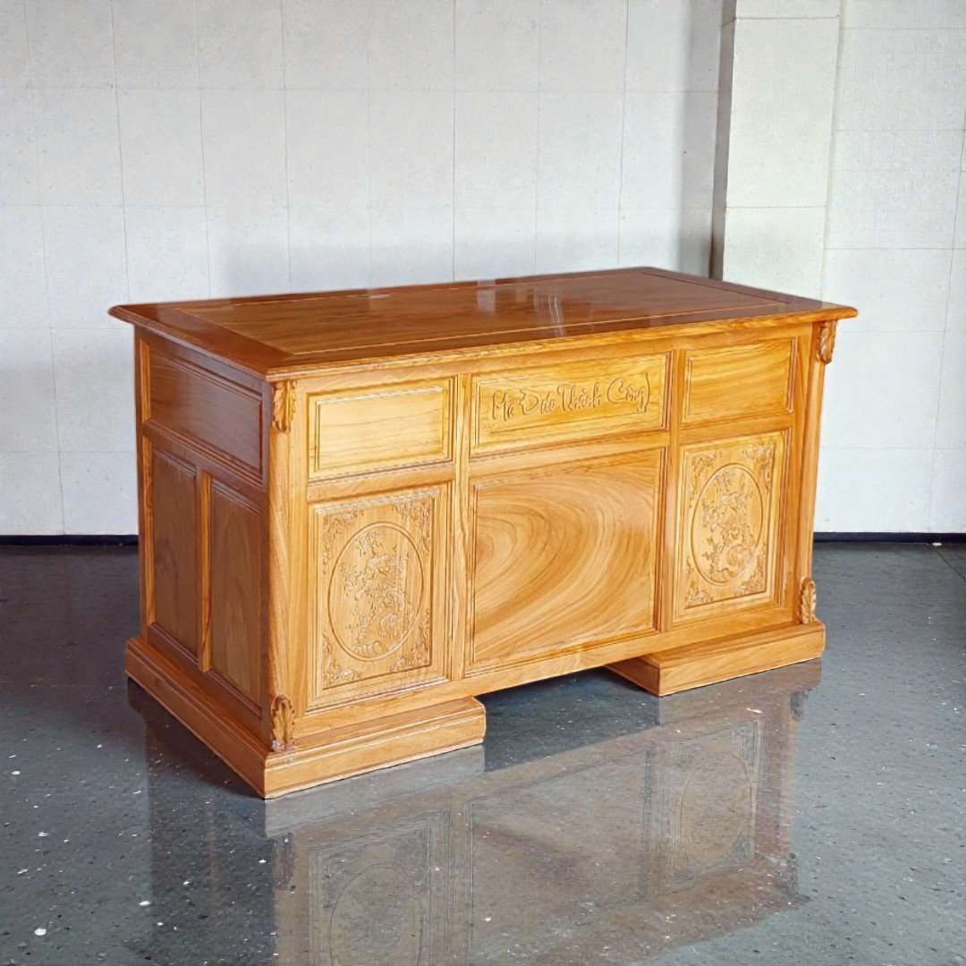 3 Mẫu Bàn Làm Việc Gỗ Tự Nhiên Hiện Đại Đẹp Thoáng 4 3 mẫu bàn làm việc gỗ tự nhiên hiện đại