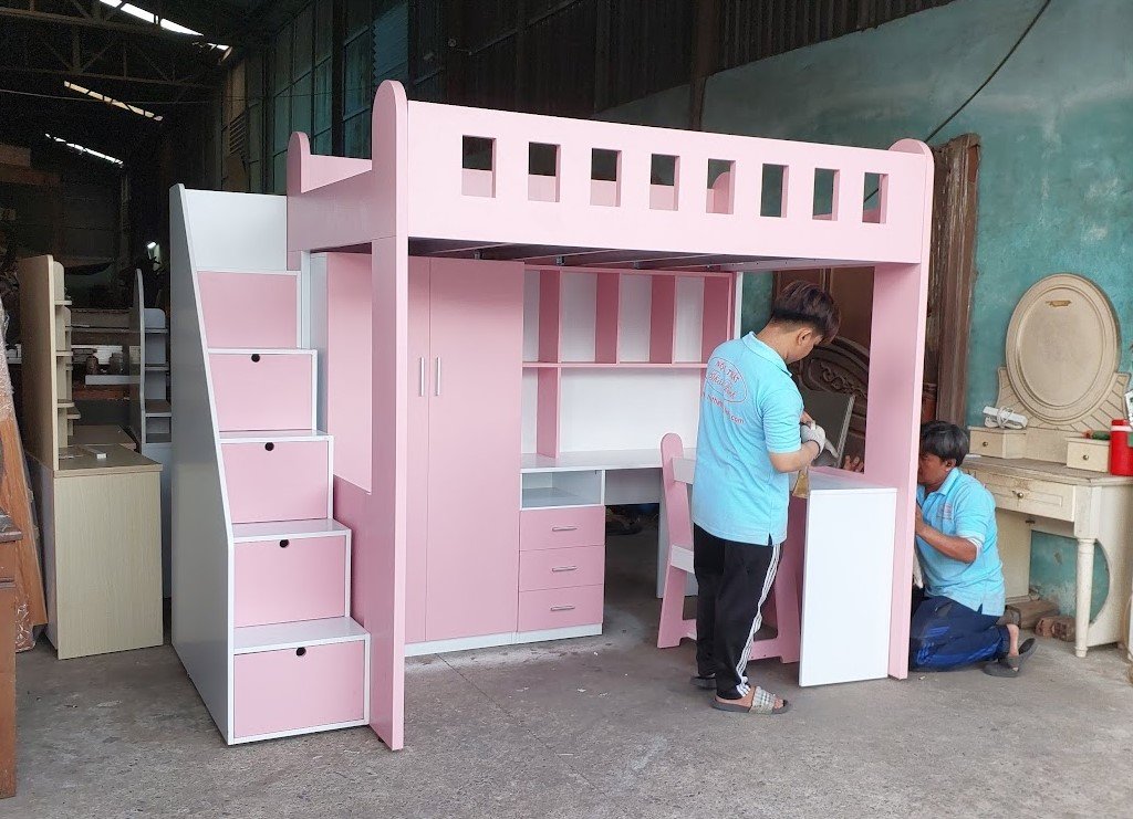 Giường 2 Tầng 1m6x2m Từ Xưởng Mộc Nội Thất Thái Bình (1)