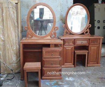 Ưu nhược điểm của bàn trang điểm 1m bằng gỗ tự nhiên bạn nên biết