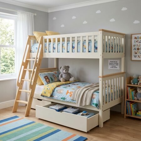 Giường tầng trẻ em có tủ quần áo tích hợp thông minh