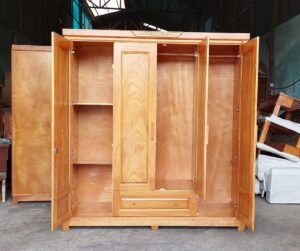 Tủ quần áo gỗ sồi 3 cánh thiết kế hiện đại