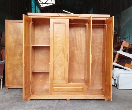 Tủ quần áo gỗ sồi 3 cánh thiết kế hiện đại