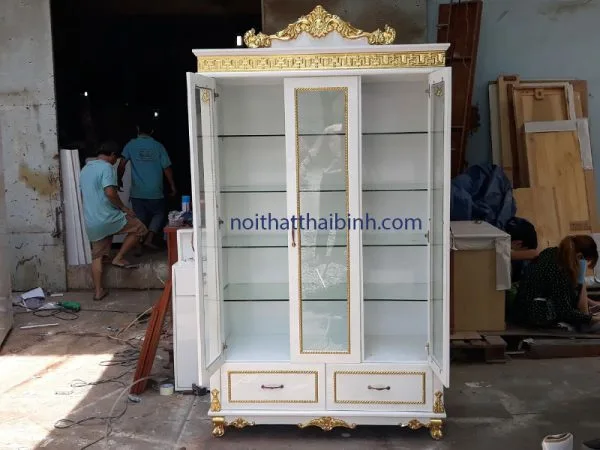 Tủ rượu dát vàng tân cổ điển 3 Tủ rượu dát vàng tân cổ điển
