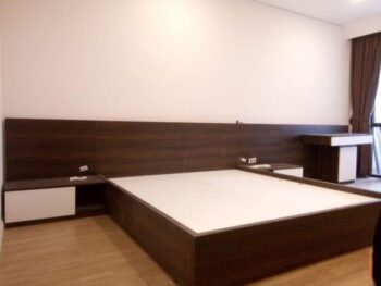 Mẫu giường ngủ gỗ không có đầu giường giá rẻ