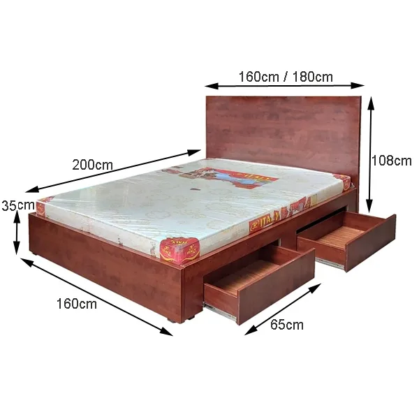 Giường ngủ có ngăn kéo MS 9937 2 Kích thườc giường ngủ