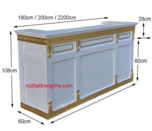 Quầy tiếp tân dát vàng