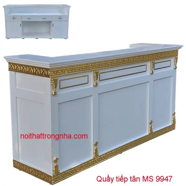 Quầy tiếp tân dát vàng