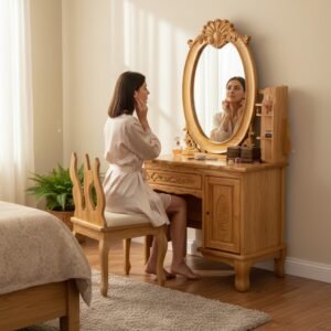 Bàn trang điểm mini nhỏ gọn cho căn hộ chung cư