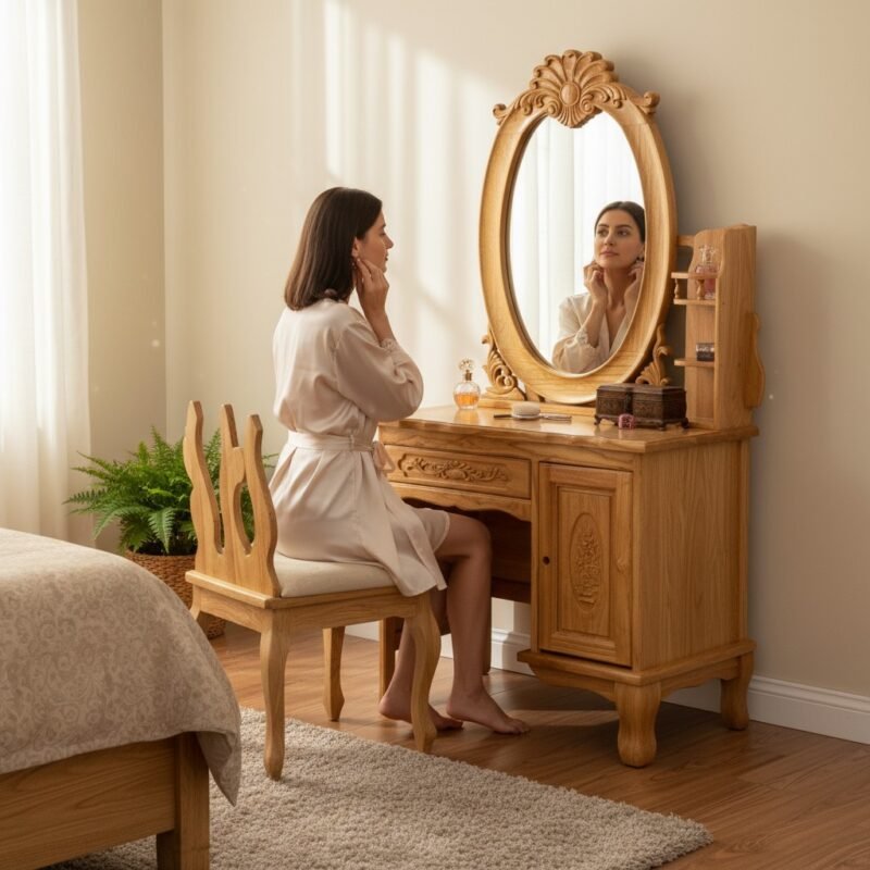 Bàn trang điểm mini nhỏ gọn cho căn hộ chung cư