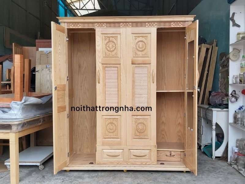 Tủ quần áo gỗ tự nhiên đẹp