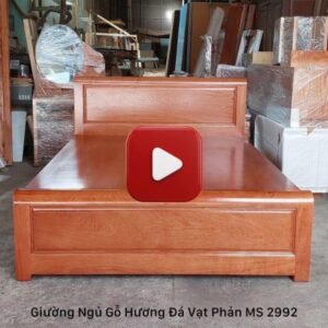 Giường gỗ hương đá vạt phản