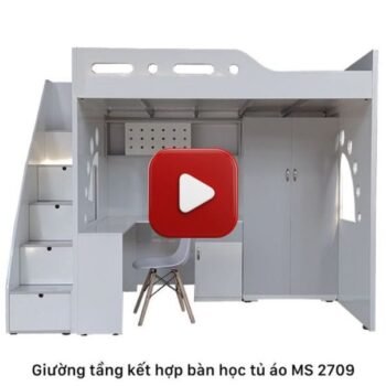 Giường tầng kết hợp bàn học tủ quần áo