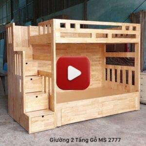 Video giường tầng gỗ tự nhiên MS 2777 24 Giường tầng gỗ tự nhiên