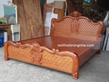 Giường ngủ gỗ tự nhiên cao cấp giá tốt - bảo hành 1 năm