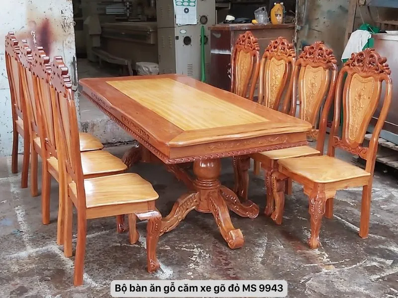 Bộ bàn ăn gỗ căm xe gõ đỏ Bộ bàn ăn gỗ căm xe gõ đỏ
