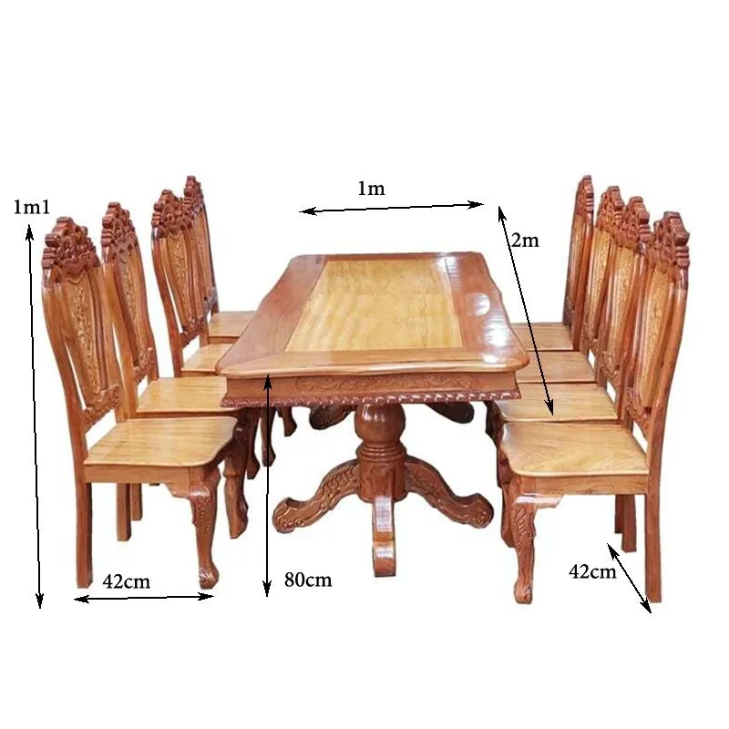 Kích thước bộ bàn ăn gỗ căm xe gõ đỏ Kích thước bộ bàn ăn gỗ căm xe gõ đỏ