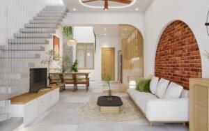 Thiết kế nội thất phòng khách hiện đại Tối giản và tinh tế