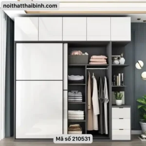 Mẫu tủ quần áo gỗ tự nhiên 4 cánh