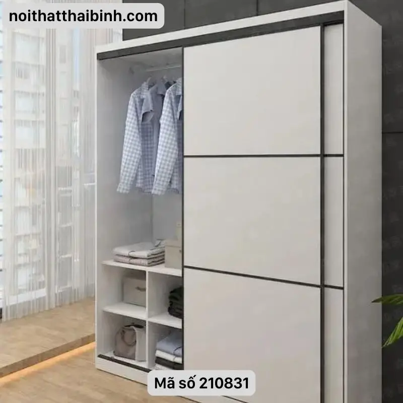 Mẫu tủ quần áo gỗ tự nhiên 4 cánh