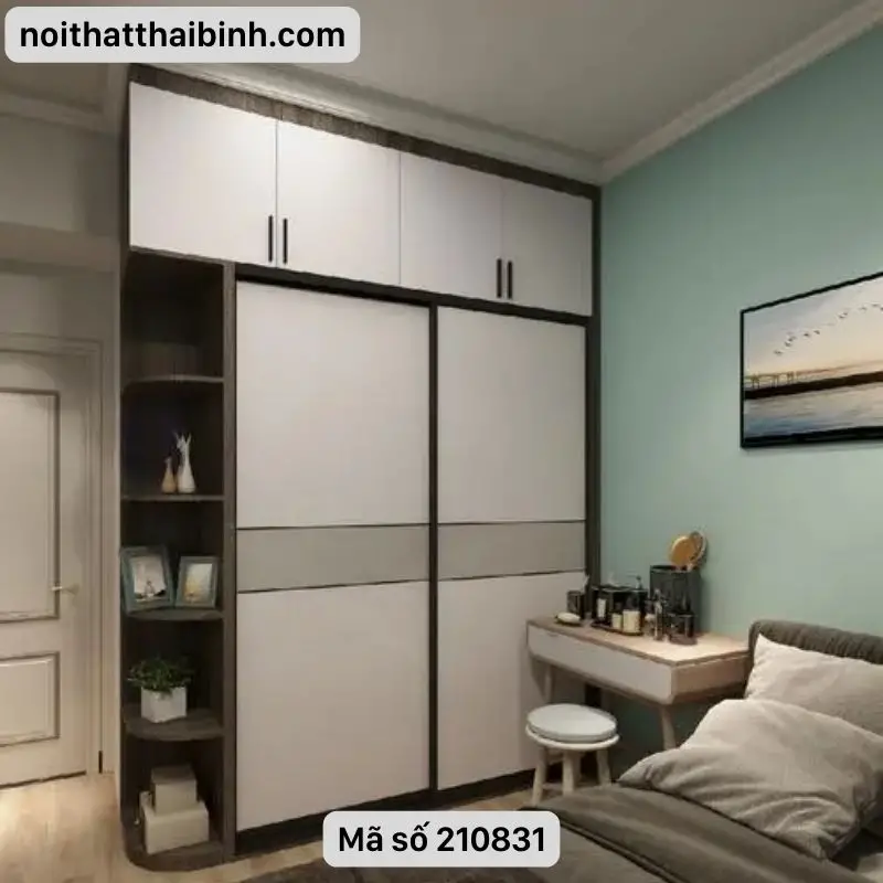 Mẫu tủ quần áo gỗ tự nhiên 4 cánh