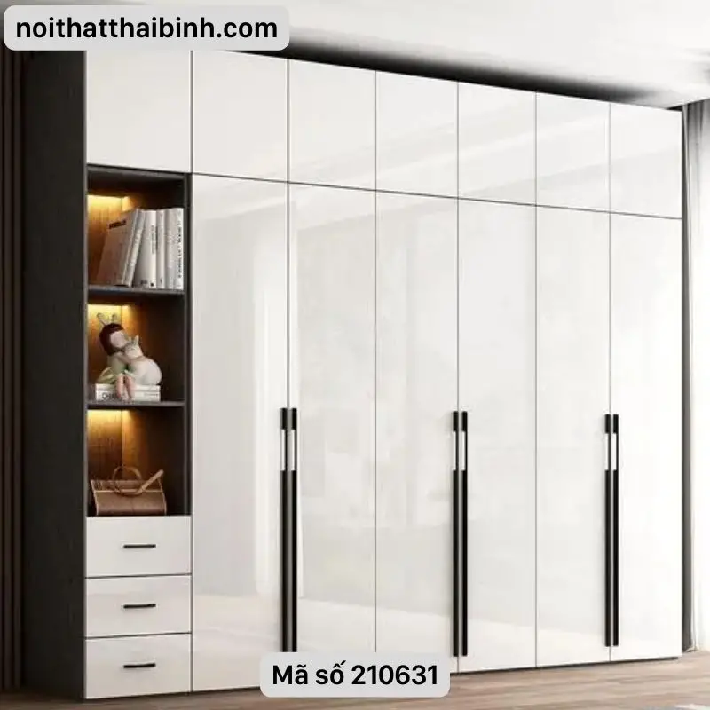 Mẫu tủ quần áo gỗ tự nhiên 4 cánh