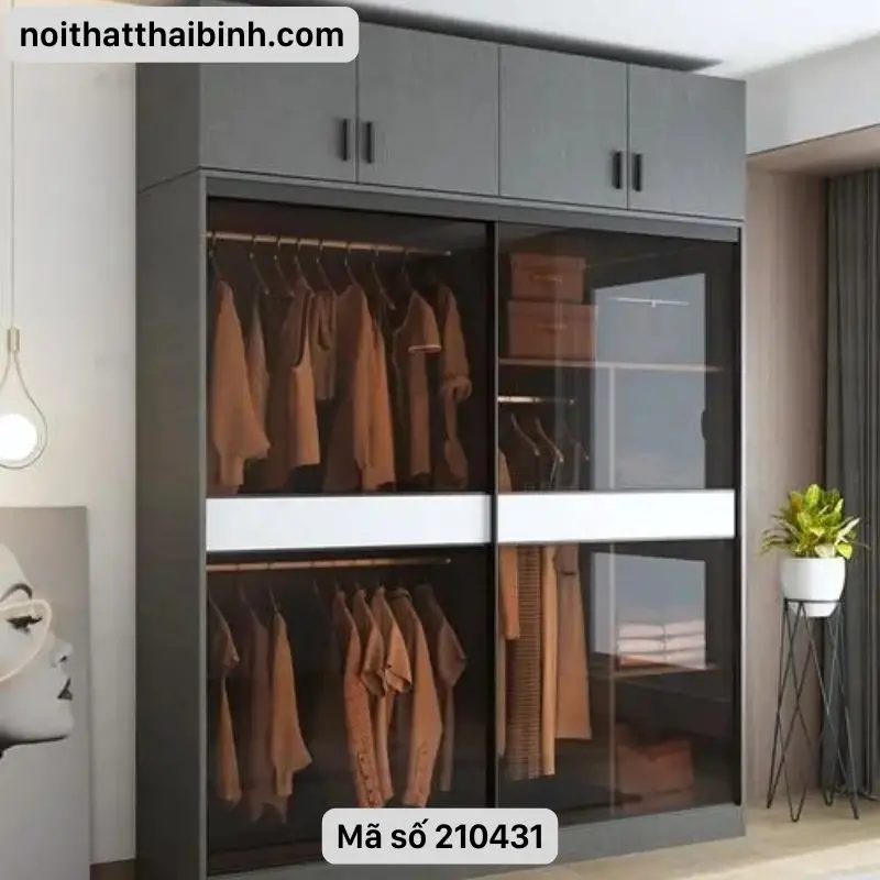 Mẫu tủ quần áo gỗ tự nhiên 4 cánh